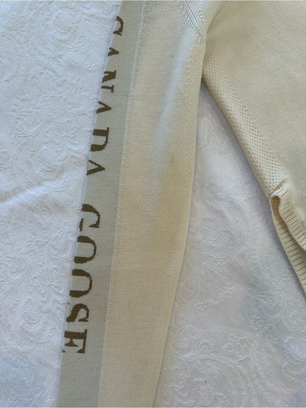 Canada Goose Cream Zip Front Hooded Sweater - Picture 4 of 13